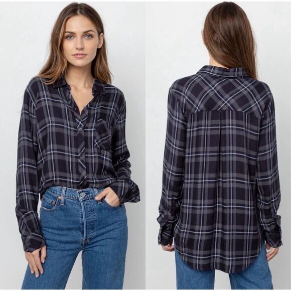 Anthro Rails Hunter Plaid Button Down Flannel Size XS - Picture 1 of 10